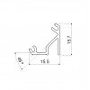 Aluminium profile for LED strip EUROLIGHT, angular, black, 1m incl. Aluminium profile for LED strip EUROLIGHT, angular, black, 1m incl.