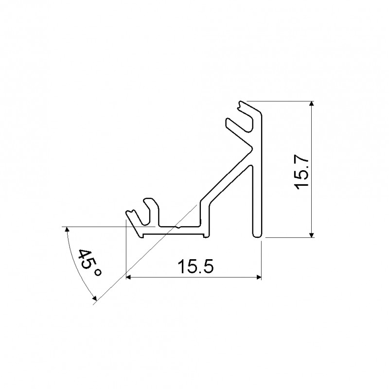 Aluminium profile for LED strip EUROLIGHT, angular, black, 1m incl. Aluminium profile for LED strip EUROLIGHT, angular, black, 1m incl.