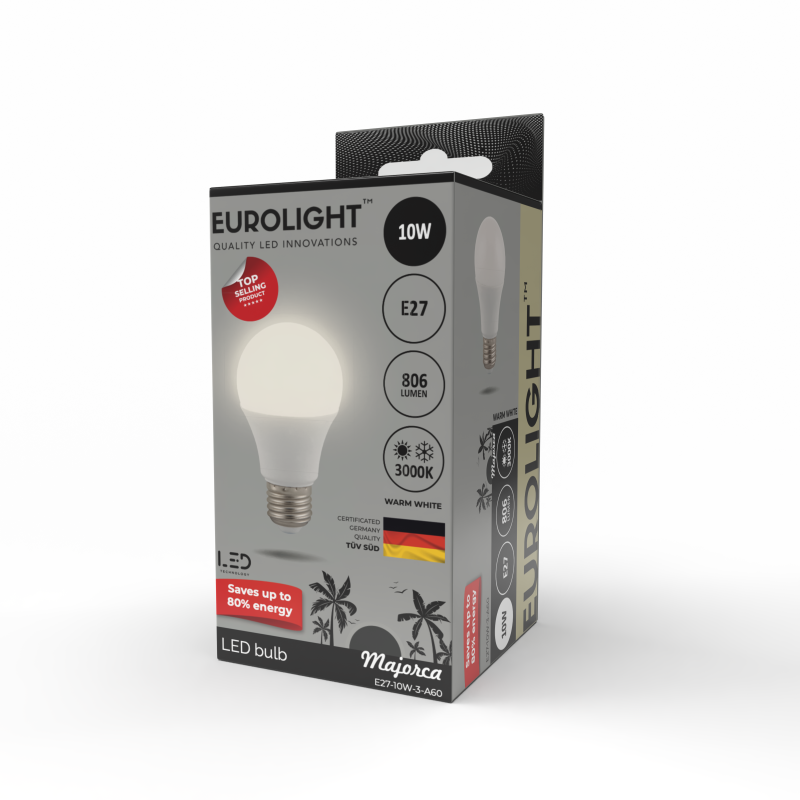Majorca LED bulb 10W E27 3000K plastic+alum Eurolight Majorca LED bulb 10W E27 3000K plastic+alum Eurolight