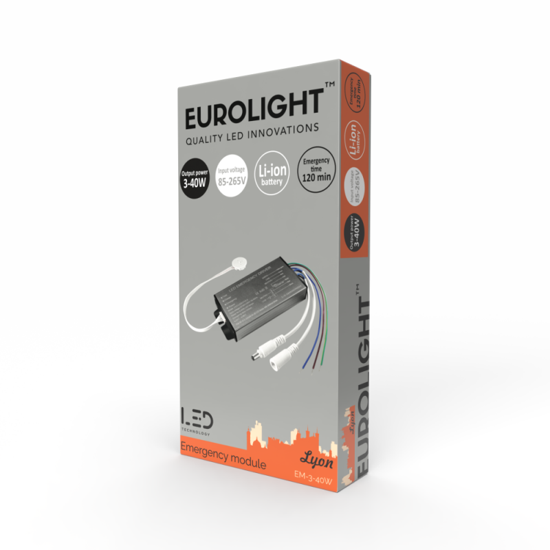 Emergency module LED 3-40W with test light and indication Eurolight Emergency module LED 3-40W with test light and indication Eurolight