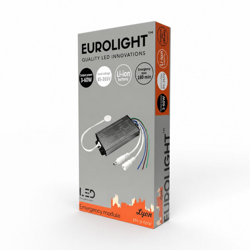 Emergency module LED 3-60W with test light and indication Eurolight