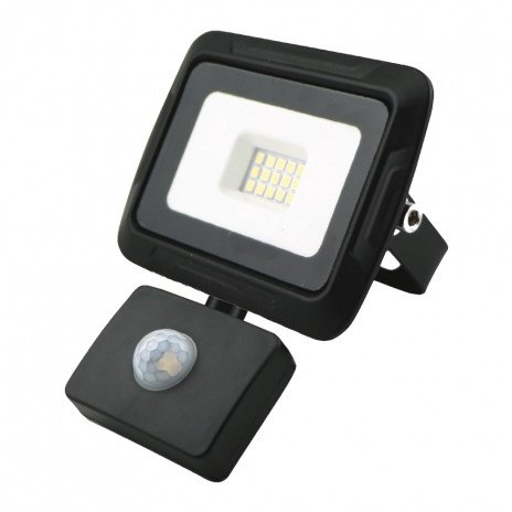 BREMEN LED floodlight with motion sensor 10W, 4000K, IP65, 80lm/W Eurolight