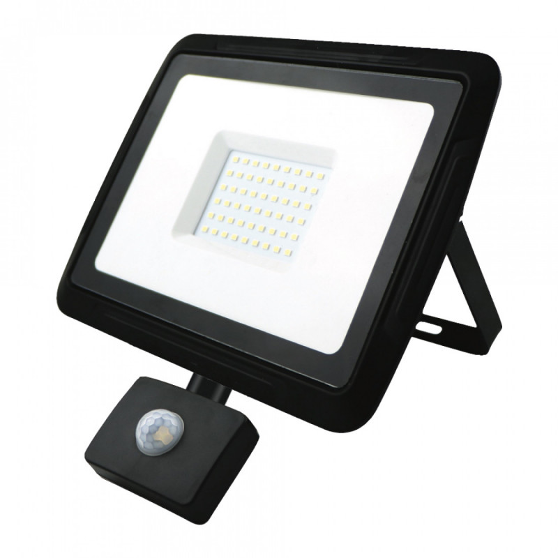 BREMEN LED prožektorius su judesio davikliu 50W, 4000K, IP65, 80lm/W Eurolight