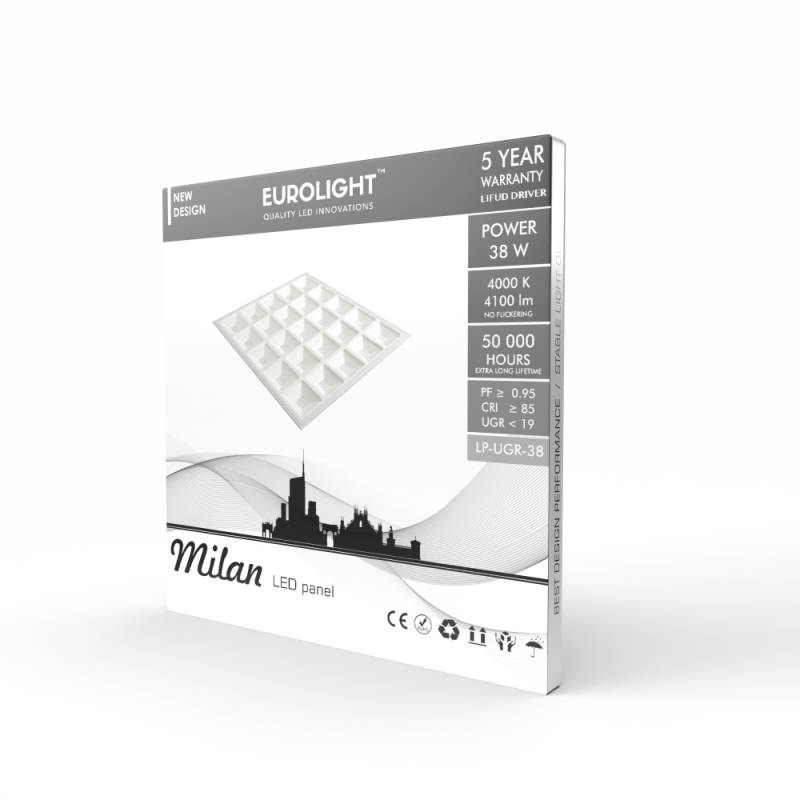 Milan LED luminaire 38W 4100LM 4000K UGR19 Lifud Eurolight Milan LED luminaire 38W 4100LM 4000K UGR19 Lifud Eurolight