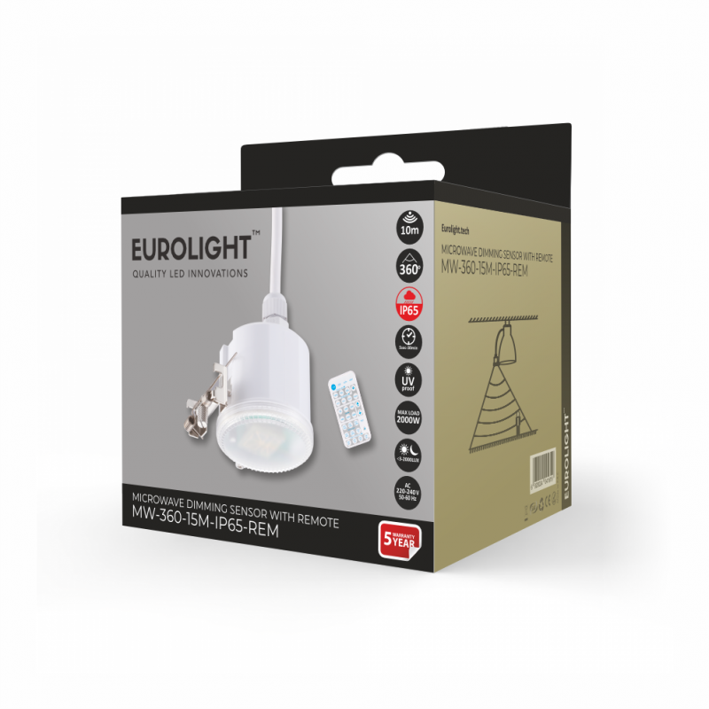 Judesio daviklis, mikrobangų, 20m 1200W 380° su nuotoliniu valdymu Eurolight Judesio daviklis, mikrobangų, 20m 1200W 380° su nuotoliniu valdymu Eurolight