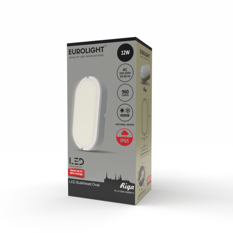 Riga oval LED šviestuvas 12W 4000K IP65 Eurolight Riga oval LED šviestuvas 12W 4000K IP65 Eurolight
