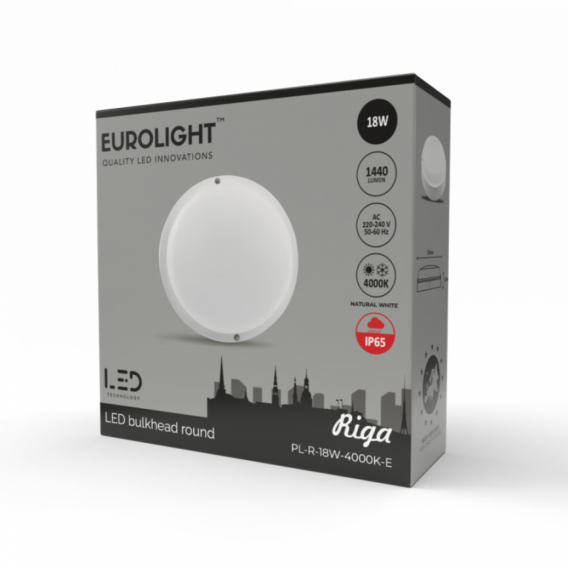 Riga round LED šviestuvas 18W 4000K IP65 Eurolight