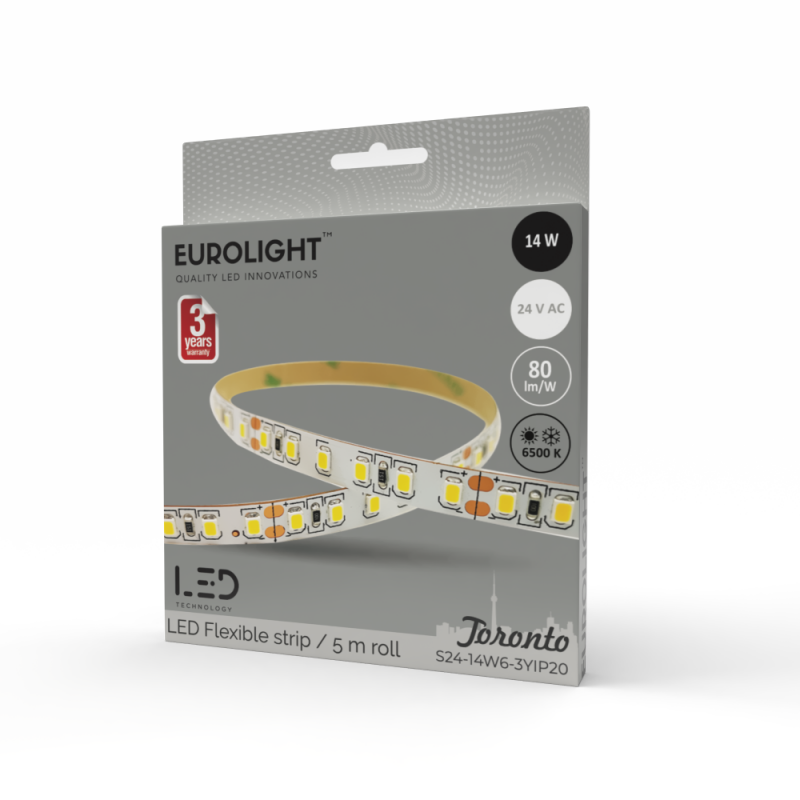 Epistar 2835 14W 6500K IP20 96LED/m 80lm/W 5m Eurolight Epistar 2835 14W 6500K IP20 96LED/m 80lm/W 5m Eurolight