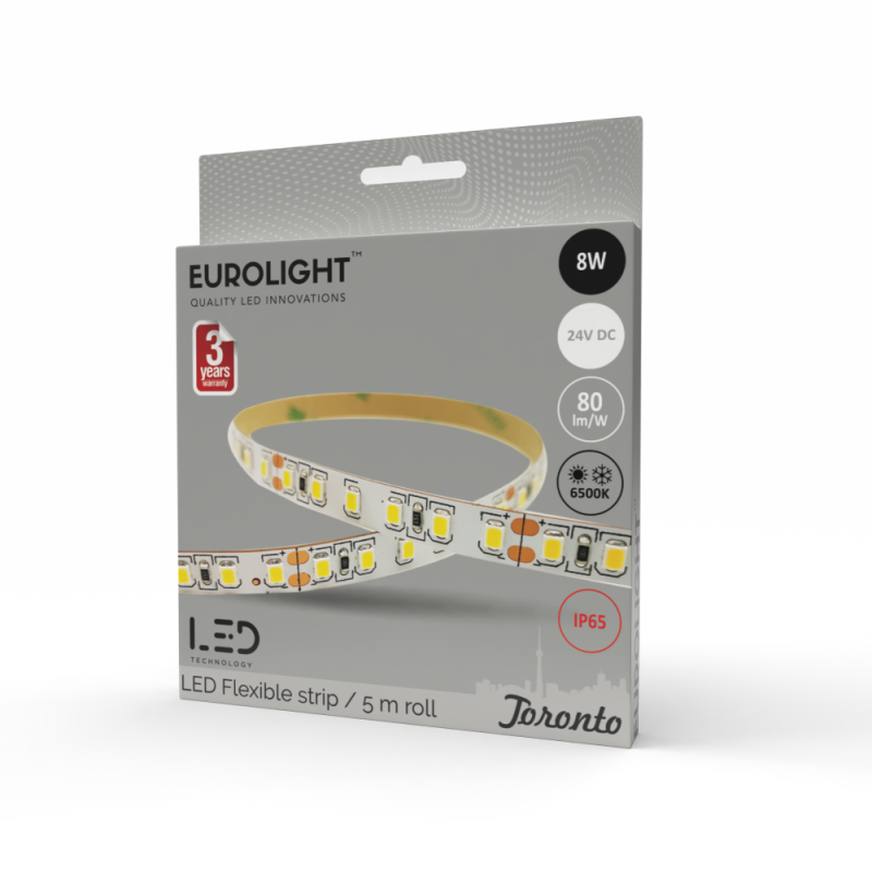 Epistar 2835 8W 6500K IP65 by silicon 60LED/m 5m Eurolight Epistar 2835 8W 6500K IP65 by silicon 60LED/m 5m Eurolight